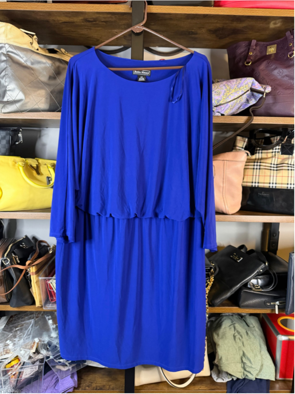 Women's Jessica Howard Blue Midi Dress Size 24W